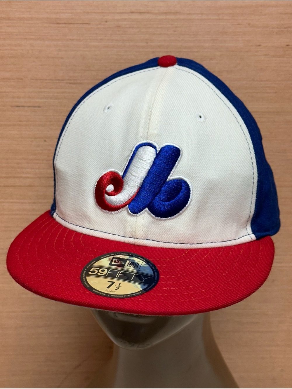 Montreal Expos MLB Red White Blue New Era 5950 Cooperstown Hat Cap USA Sz 7-1/2